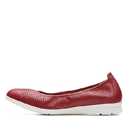 Clarks Jenette Ease Ballet Flat, Red Leather, 8 Wi...