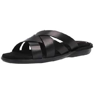 Clarks Men's Ellison Weave Sandal, Black Leather, 12