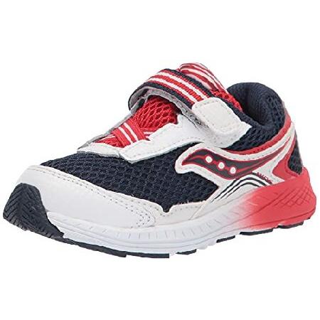Saucony Ride 10 Jr Running Shoe, RED/White/Blue, 4...