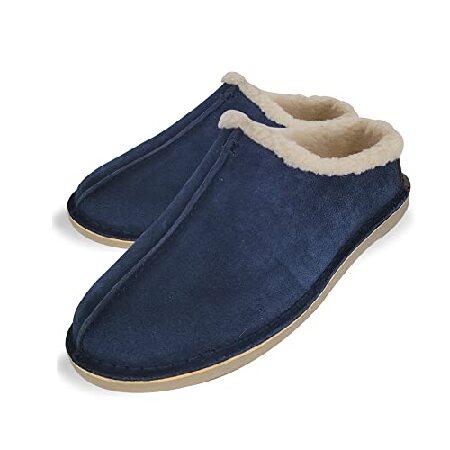 Clarks (クラークス) メンズ スエード レザー クロッグ スリッパ フェイクムートンカラー ...