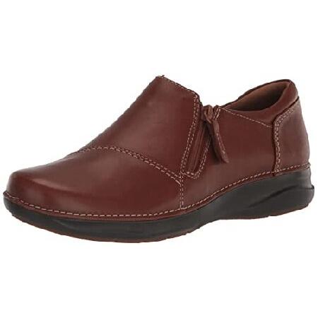 Clarks Women&apos;s Appley Zip Oxford, Dark Tan Leather...