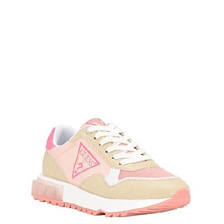 GUESS Women&apos;s Melany Sneaker, Light Natural/Pink M...
