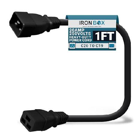 IronBox Electric - 高耐久C20 - C19電源コード - 20A/250V定格、...