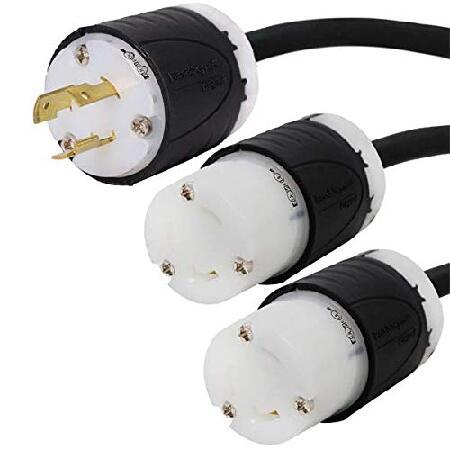 NEMA L6-20P to 2X L6-30R Y Splitter Cord - 22 Inch...