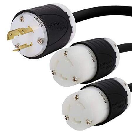 NEMA L5-20P - 2x L5-30R Yスプリッターコード - 22インチ 20A/125...