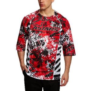 Alpinestars Gravity DH 3/4 Sleeve Bicycle Jersey, Large, Red/Black｜awa-outdoor