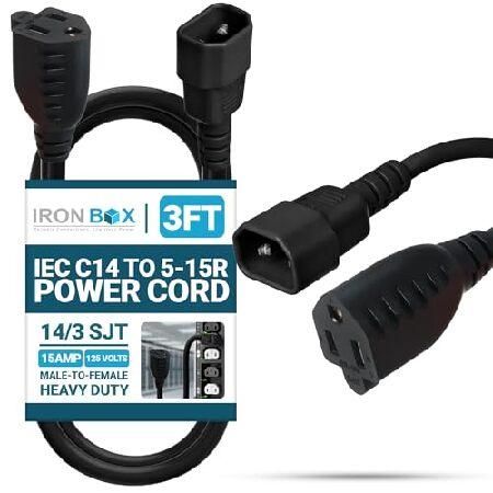 C14-5-15R 電源コード、15A 125V 14/3SJT 3フィート