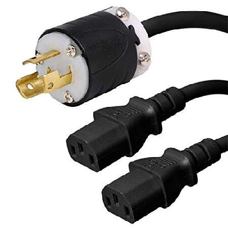 Nema l5 - 15p to 2 X c13 Yスプリッタコード - 10足、15 A / 12...