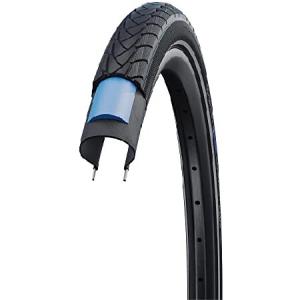 Schwalbe Marathon Pneu 〓 tringle rigide avec flancs Lite Skin et protection Race Guard Noir/reflechissant 26 x 1-5/8"｜awa-outdoor