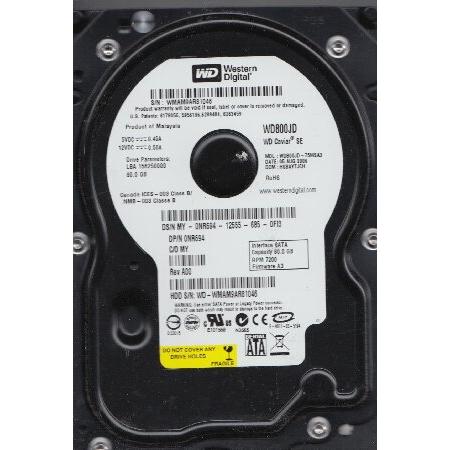 WD800JD-75MSA3、DCM HSBAYTJCH、Western Digital 80GB ...