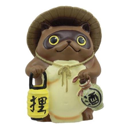 Gifts ＆ Decor エブロス 日本のタヌキ 携帯ランタン 酒 フラスコ像 高さ4.25インチ...