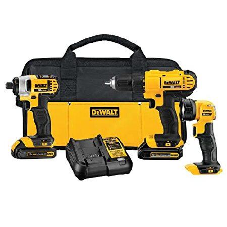 DEWALT 20V MAX コードレスドリルコンボキット 3ツール バッテリーと充電器付属 (DC...