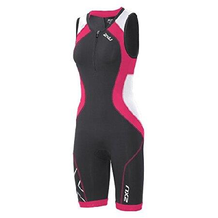 2XU Womens Compression trisuit, Ink/Cherry Pink, X...