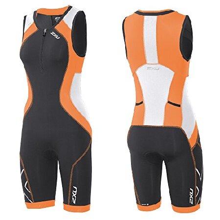 2XU Womens Compression trisuit, Ink/Sunburst Orang...