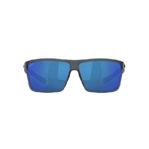 Costa Del Mar メンズ Rincon フィッシング＆ウォータースポーツ 長方形サングラス, マットスモーククリスタル/グレーブルーミラー偏光-580p, 63 mm