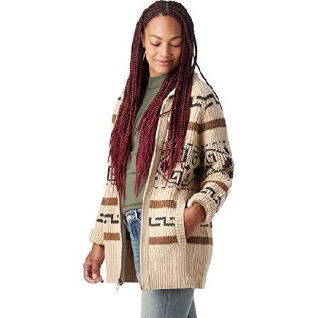 Pendleton、女性用ロングウェスタリーカーディガン, タン/ブラウン マルチ, Large