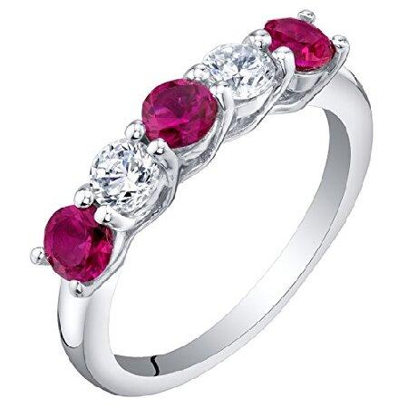 PEORA Created Ruby Half Eternity Ring for Women 92...
