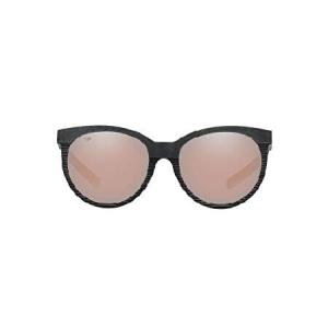 Costa Del Mar レディース ビクトリア 長方形サングラス, ネットグレー/ブルーラバー/銅シルバーミラー偏光-580g, 56 mm