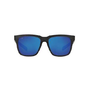 Costa Del Mar Man サングラス ネットグレー ブルーラバーフレーム、ブルーミラーレンズ、55mm, ブラック, 55 mm