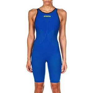 Arena Powerskin Carbon Air2 Fbsl Women's Open Back Racing Suit, Electric Blue/Dark Grey/Fluorescent Yellow, 32