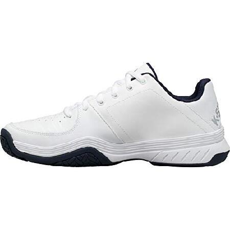 K-Swiss Men&apos;s Court Express Tennis Shoe, White/Nav...