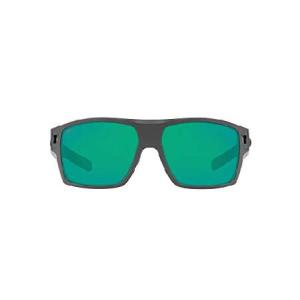 Costa Del Mar メンズ Diego 長方形サングラス, マットグレー/グリーンミラー偏光 580g。, 62 mm