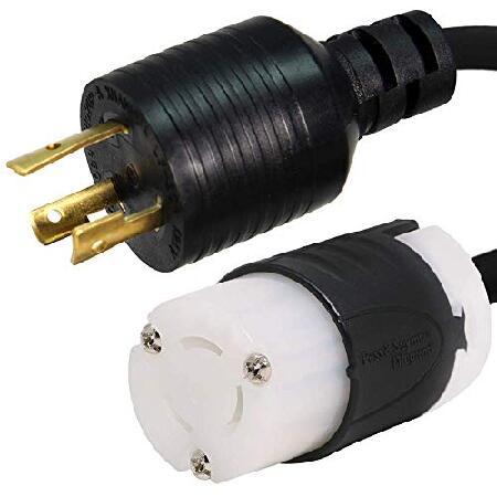 NEMA L6-20P to L6-15R Plug Adapter - 100 Foot, 15A...
