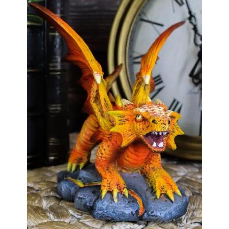 Ebros Gift 轟音の赤い火のフェニックスの炎の要素 ドラゴン像 アン・ストークス ファンタジ...
