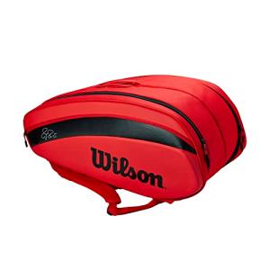 Wilson(ウイルソン) テニス バドミントン ラケットバッグ FEDERER DNA 12PK (フェデラー DNA 12パック) WR8006001001 RED ラケット12本収納可能 ウィルソン｜awa-outdoor