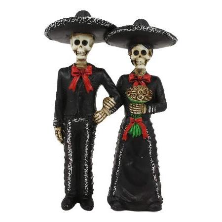 Ebros Love Never Dies ウェディング花嫁と花婿マリアチ スケルトン カップルフィ...