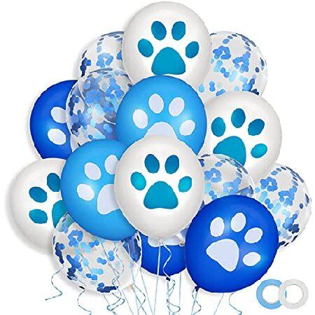 Skylety 36 Pcs Paw Print Balloons 12 Inch Blue and...