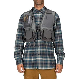 Simms Men's Freestone Fishing Vest - Lightweight Vest with Storage Pockets for Fly Fishing, Multi-Pocket Clothing, Large, Pewter｜awa-outdoor