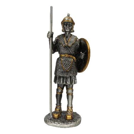 Ebros Gift ピューターメタル 中世 装甲ガード ハルバーディア 騎士 ポールスピアとラウン...