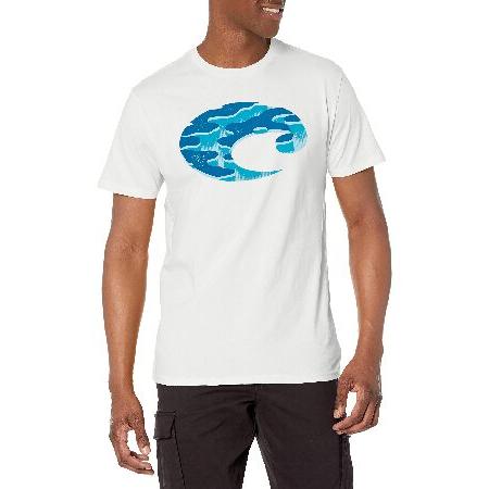Costa Del Mar メンズ 3D Topo ロゴ, シルバー, XX-Large