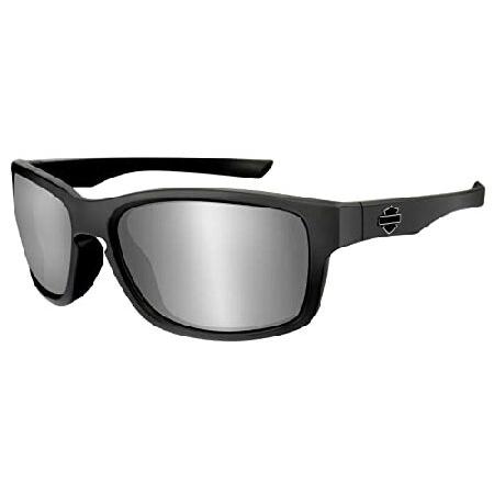 ハーレーダビッドソン メンズ スロットバー＆シールドサングラス - シルバーレンズ/ブラックフレーム...