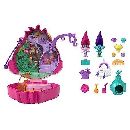Polly Pocket Trolls Compact Playset with 2 Micro D...