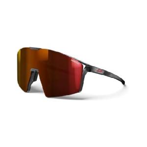 Julbo Edgeサングラス 男女兼用 I REACTIV フォトクロミックレンズまたはスペクトロンレンズ マウンテンバイクやサイクリング用, 半透明ブラック/マットオレンジ