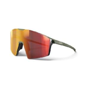 Julbo Edge Performance Sunglasses - Matte Army Green/Black Frame - High Contrast Red Lens (Spectron 3 + Spectron 0)