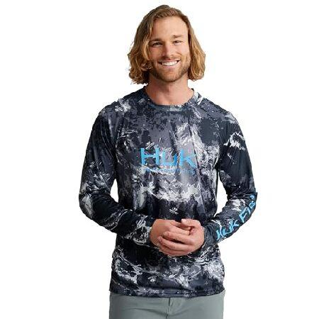HUK Men's Standard Pursuit Pattern Crew Sleeve, Pe...