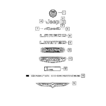 Mopar 68516572AB NAME PLATEGRAND CHEROKEE