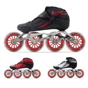 Bont Jet インラインスピードスケート - ビーガン 熱成形可能なレーシングパッケージ カーボンファイバーブーツ エレメンタルホイール ABEC7ベアリング付き (ホ
