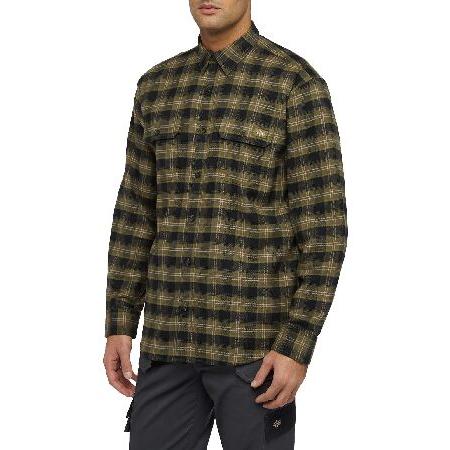 Dickies Mens L/S Flex Flannel Shirt, Sphagnum, M