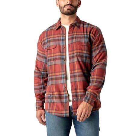 Dickies Mens L/S Flex Flannel Shirt, RED Ochre, S