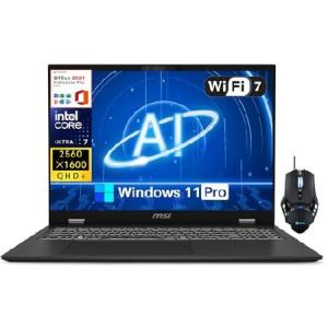 MSI Prestige 16 AI EVO ノートパソコン Windows 11 Pro、超薄型プロフェッショナルビジネスノートパソコン、Intel Ultra 7-155 H 16インチ QHD+、32GB LPDDR5 R