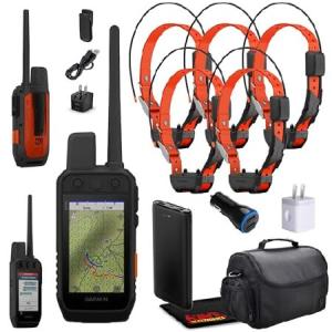 Garmin Alpha 300i Handheld Advanced Dogs Tracking ＆ Training System with inReach Technology Bundle with 5X Garmin Dog Collars Alpha TT25 Tracker ＆ T