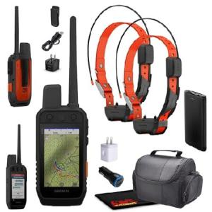 Garmin Alpha 300i Handheld Advanced Dogs Tracking ＆ Training System with inReach Technology Bundle with 2X Garmin Dog Collar Alpha TT25 Tracker ＆ Tr