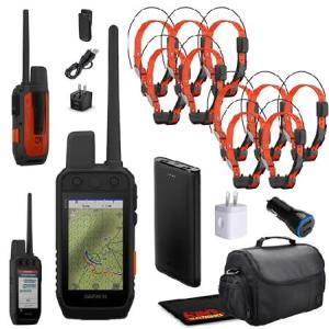 Garmin Alpha 300i Handheld Advanced Dogs Tracker ＆ Training System with inReach Technology Bundle with 10x Garmin Dog Collars Alpha TT25 Tracking ＆