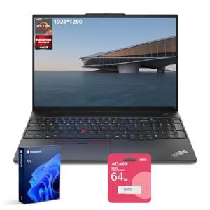 Lenovo ThinkPad E16 Gen 2 ビジネスノートパソコン、16インチ WUXGA AMD Ryzen 7 7735U 最大4.75GHz、64GB DDR5 RAM、2TB SSD、指紋、バックライト、HDMI、Wi-F