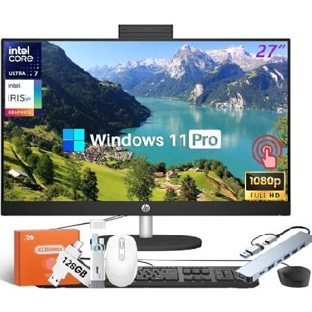HP 27" FHD Touchscreen All-in-One Desktop, Intel U...