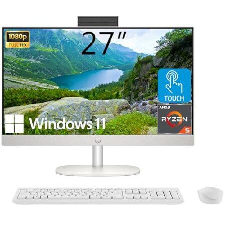 HP 27" All-in-One Desktop Computer, FHD IPS Touchs...